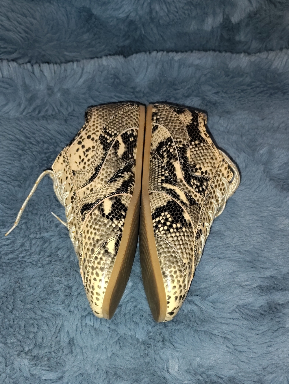 Aldo Women’s Beige and Black Snake-Print Lace-Up Boots